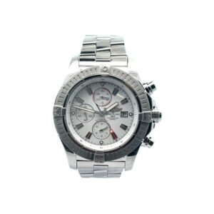 Breitling Super Avenger Chronograph A13370 48MM White Dial Steel Bracelet