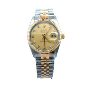 Rolex Datejust Factory Champagne Diamond Dial 2-Tone 36mm Jubilee 16013