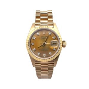 Rolex Lady-Datejust President Datejust Yellow Gold Diamond Dial Ladies Watch 69178