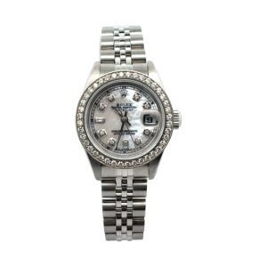 Rolex Oyster Perpetual Lady Date 26 mm – Stainless Steel CUSTOM DIAMOND DIAL & BEZEL