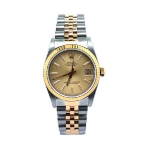 ROLEX DATEJUST 68273 31MM TWO-TONE CHAMPAGNE TAPESTRY DIAL JUBILEE BAND