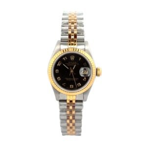 Rolex Datejust Steel Yellow Gold Black Anniversary Dial Ladies 69173