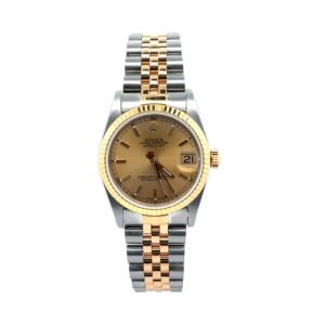 Rolex Datejust 31MM 68273 Champagne Dial Fluted Bezel Two Tone Yellow Gold Jubilee Bracelet
