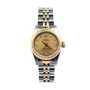 Rolex Perpetual 67233 Custom Champagne Diamond Dial 24mm
