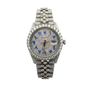 Rolex Datejust 41mm 126300 18.00ct Custom Diamonds Jubilee Band Blue Arabic Numeral Dial