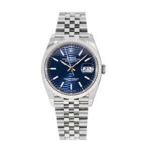 Rolex Datejust 41MM 126334 Blue Motif Dial Fluted Bezel Stainless Steel Jubilee Bracelet