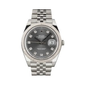 Rolex Datejust 41MM 126334 Stainless Steel Rhodium Grey Diamond Dial Rolex Jubilee