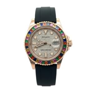 Rolex Yacht-Master II "Tutti Frutti" Diamond Pave Dial & Gemstones Bezel - 116695SATS RG Rubber Band RG Buckle