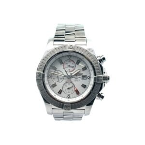 Breitling Super Avenger Chronograph A13370 48MM White Dial Steel Bracelet