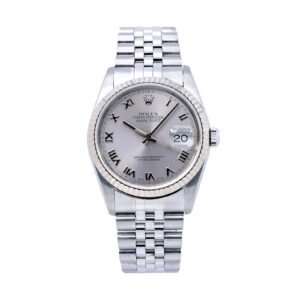 Rolex  Datejust Stainless Steel Fluted Bezel & Factory Silver Roman Dial Jubilee Bracelet 16234