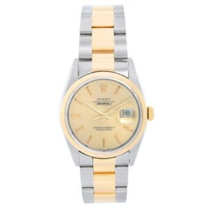 Rolex Datejust 36mm 16203 Yellow Gold & Steel Champagne Index Dial Fluted Bezel