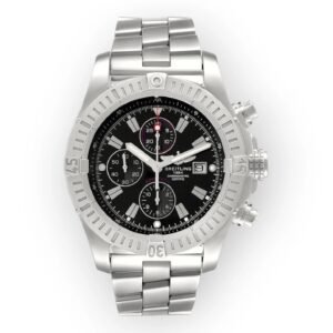 Breitling Super Avenger Chronograph A13370 48mm Black Dial Steel Bracelet