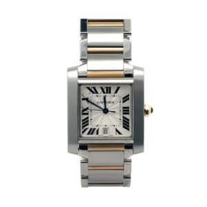 Cartier Tank Francaise W51005Q4 Large Steel & Gold Model 28mm Silver Dial