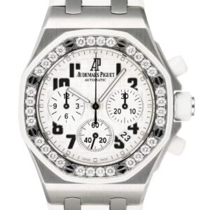 Ademar's Piguet Royal Oak Offshore Lady 26048SK.ZZ.D010CA.01 White Arabic Dial Rubber strap
