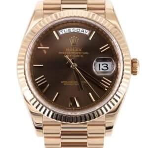 Rolex Day-Date 228235 40mm Chocolate Roman Numeral Dial Rose Gold Presidential