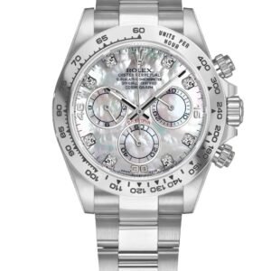 Rolex Daytona Cosmograph 40mm 116509 18K White Gold Diamond MOP Dial Watch Oyster Band