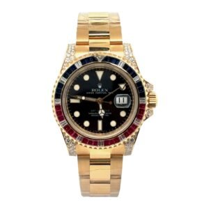 Rolex GMT-Master II 40mm 116758SARU Yellow Gold with Rubies & Sapphires and Diamonds on Bezel & Lugs