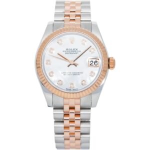 Rolex Date Just 31mm 178271 Silver Diamond Dial Fluted Bezel Jubilee Band