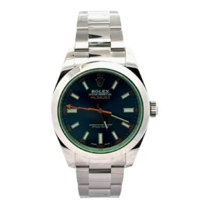 Rolex Milgauss 40mm 116400GV Blue/Green Dial & Green Sapphire Crystal Smooth Bezel Oyster Band