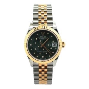 Rolex Datejust 31mm 18k Yellow Gold/Steel Olive Floral Motif Diamond Watch 278273