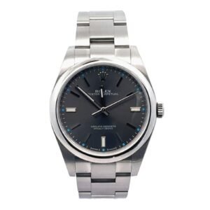 Rolex Oyster Perpetual 39mm Steel Rhodium Dial Watch 114300