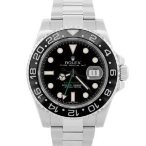 Rolex GMT-Master II 40mm Black Ceramic Bezel Stainless Steel Black Dial 116710LN