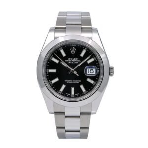Rolex Date just II 41mm116300 Steel Black Index Dial Oyster Bracelet Watch