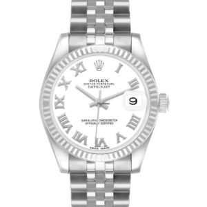 Rolex Date just 31mm 78274 White Roman Dial Stain Steel Oyster