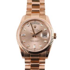 Rolex Day-Date 36 118235 Rose Gold Pink Diamond Dial President Bracelet