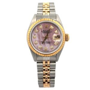 Rolex Lady-Date Just 6917 26mm Two-Tone Custom Pink MOP Diamond Dial Jubilee Band