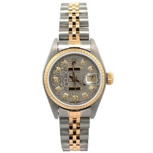 Rolex Lady-Date just 26mm 69173 Two Tone Silver Diamond Dial Jubilee Band