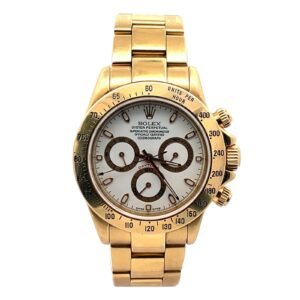 Rolex Daytona 16528 Automatic 18K Yellow Gold White Dial Watch 40mm