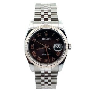 Rolex 116234 DateJust 36mm Steel And 18k Gold Bezel Jubilee Bracelet Black Roman Numeral Dial