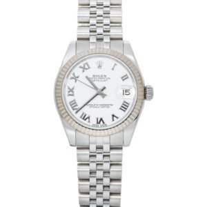 Rolex Date just 31mm 78274 White Roman Dial Stain Steel Jubilee