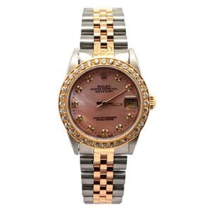 Rolex Datejust 31mm 68273 MOP Pink Diamond Dial & YG Diamond Bezel Two Tone Jubilee Bracelet