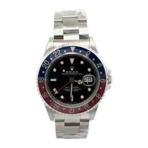 Rolex GMT-Master Steel Pepsi 40mm Blue & Red Bezel Black Dial Automatic Watch 16710 Q/S