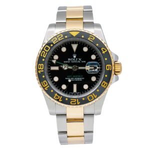 Rolex GMT-Master II Ceramic Black Dial Two-Tone 18K Gold Steel 40mm 116713LN Watch