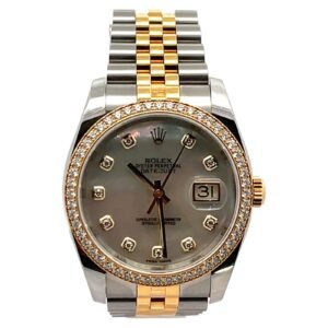 Rolex Datejust 116243 36mm Two-Tone MOP Diamond Dial & Factory Diamond Bezel Jubilee Bracelet