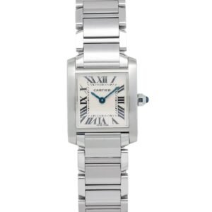 Cartier Tank Française W51008Q3/2384 Combination Silver Dial Stain Steel Watch Small