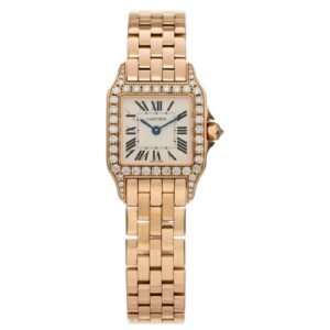 Cartier Santos Demoiselle WF9008Z8 Quartz RG 2794 28mm x 21mm White Dial Diamond Bezel Rose Gold