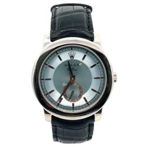 Rolex Cellini Cellinium Platinum Ice blue dial 5241/6 38mm Leather Band