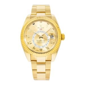Rolex Sky-Dweller Champagne Dial Gold Men's Watch 326938 Oyster Band