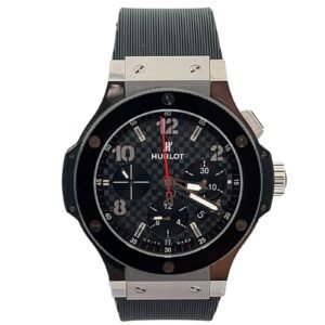 Hublot Big Bang 44 mm Steel Carbon Fiber Dial Black Ceramic Bezel Rubber Strap 301.SB.131.RX
