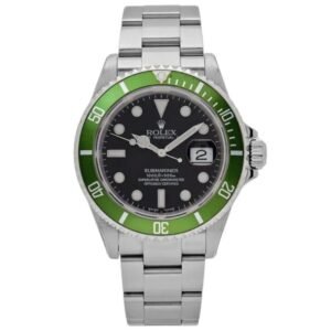 Rolex Submariner Date "Kermit" 16610LV Flat 4 Serif Black Dial Green Bezel Oyster band 40mm