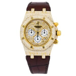 Audemars Piguet Royal Oak Chronograph Yellow Gold Full Diamonds 26022BA Iced Out 39mm