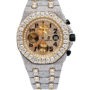 Audemar's Piguet Royal Oak Offshore Chronograph 26170ST.OO.1000ST.01 Panda Dial Iced Out Watch 42mm