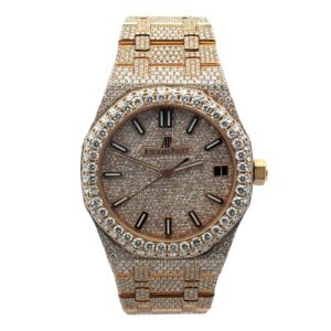 Ademar's Piguet Royal Oak Self-winding 18k Rose Gold Iced Out 15400OR.OO.1220OR.01