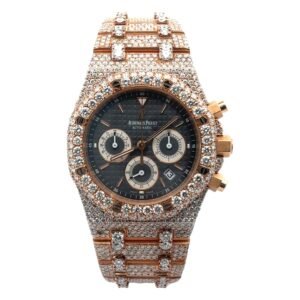 Audemars Piguet Royal Oak Chronograph 26320OR.OO.1220OR.01 Grey Chronograph Dial RG Set with Custom diamond on bezel,