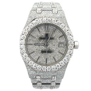 Ademar's Piguet Royal Oak Self-winding 37mm Steel/Rose Gold 15450SR OO.1256SR.01 Set with Custom Diamonds on all Watch