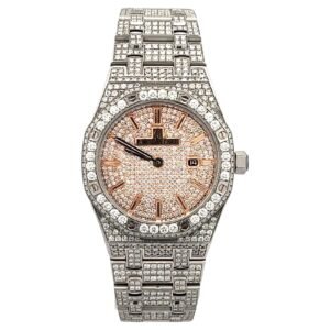 Audemars Piguet Royal Oak Lady 67650ST.OO.1261ST.01  Quartz Steel  33mm Custom Diamond Watch